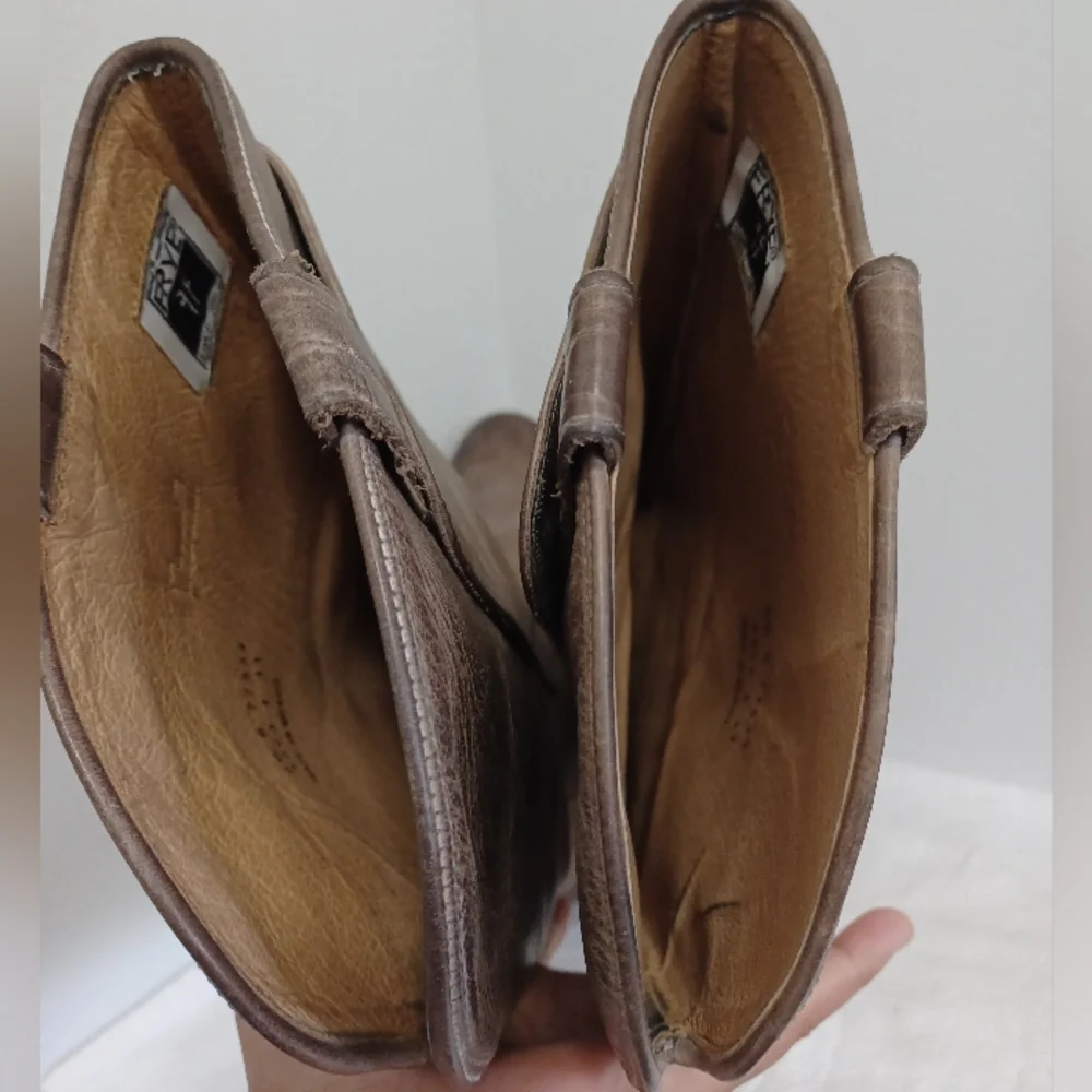 Frye tall boots smoky gray leather size 8.5B - Picture 11 of 13
